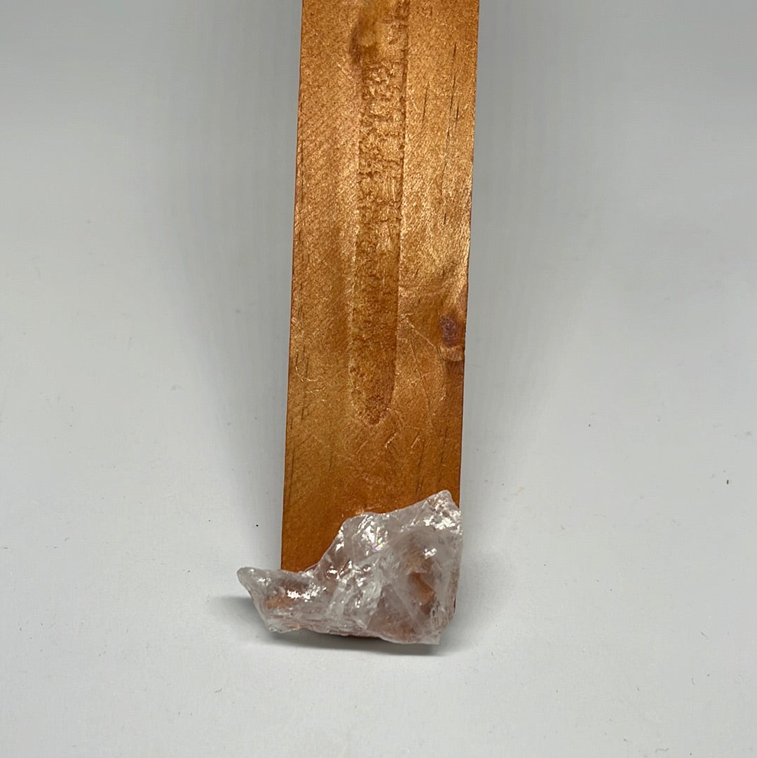 Wooden Incense Trays with Raw Crystal