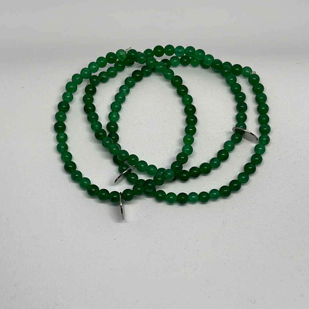 4mm Green Jade Bracelet