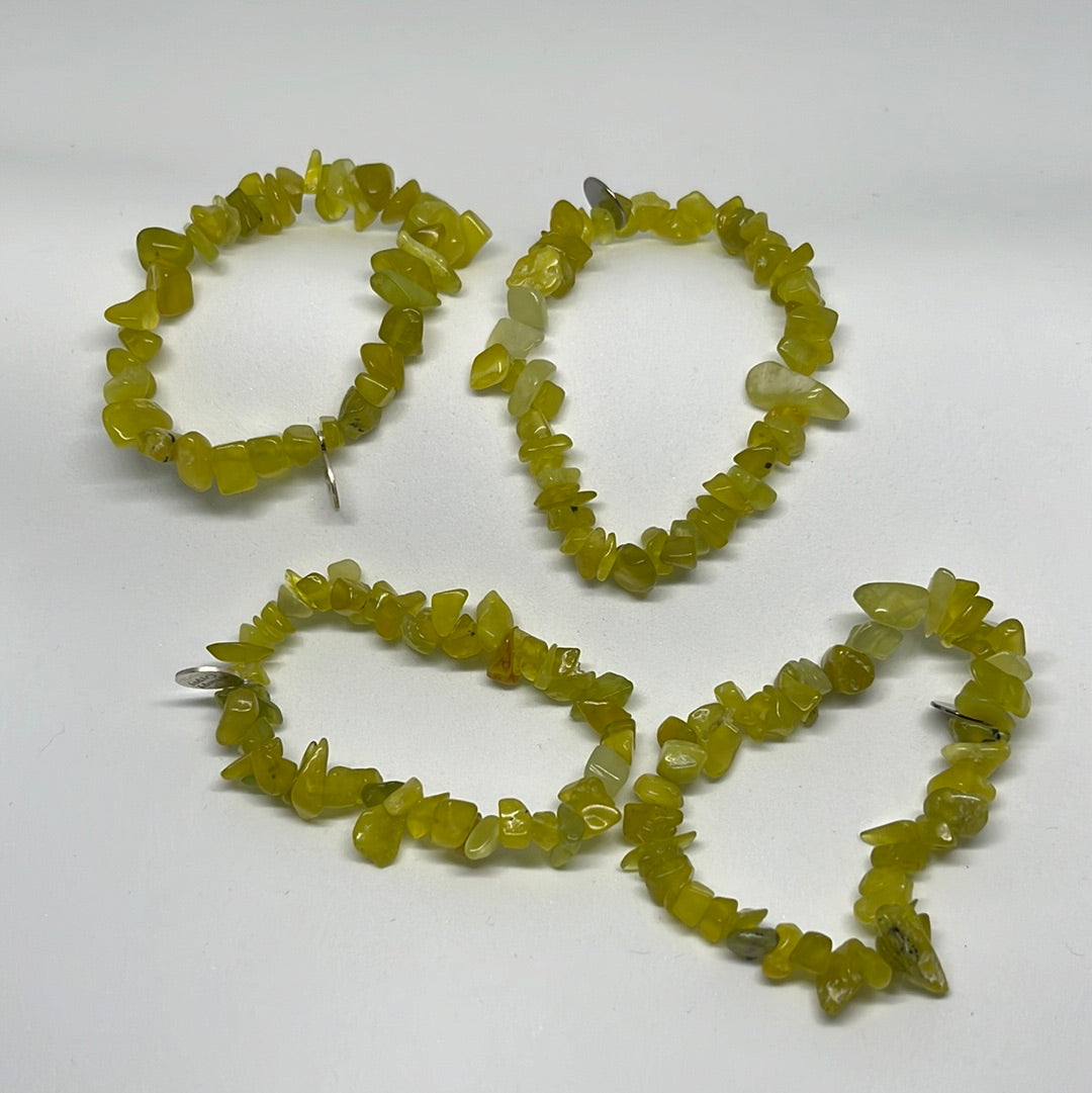 Natural Green Jade Chip Bracelet