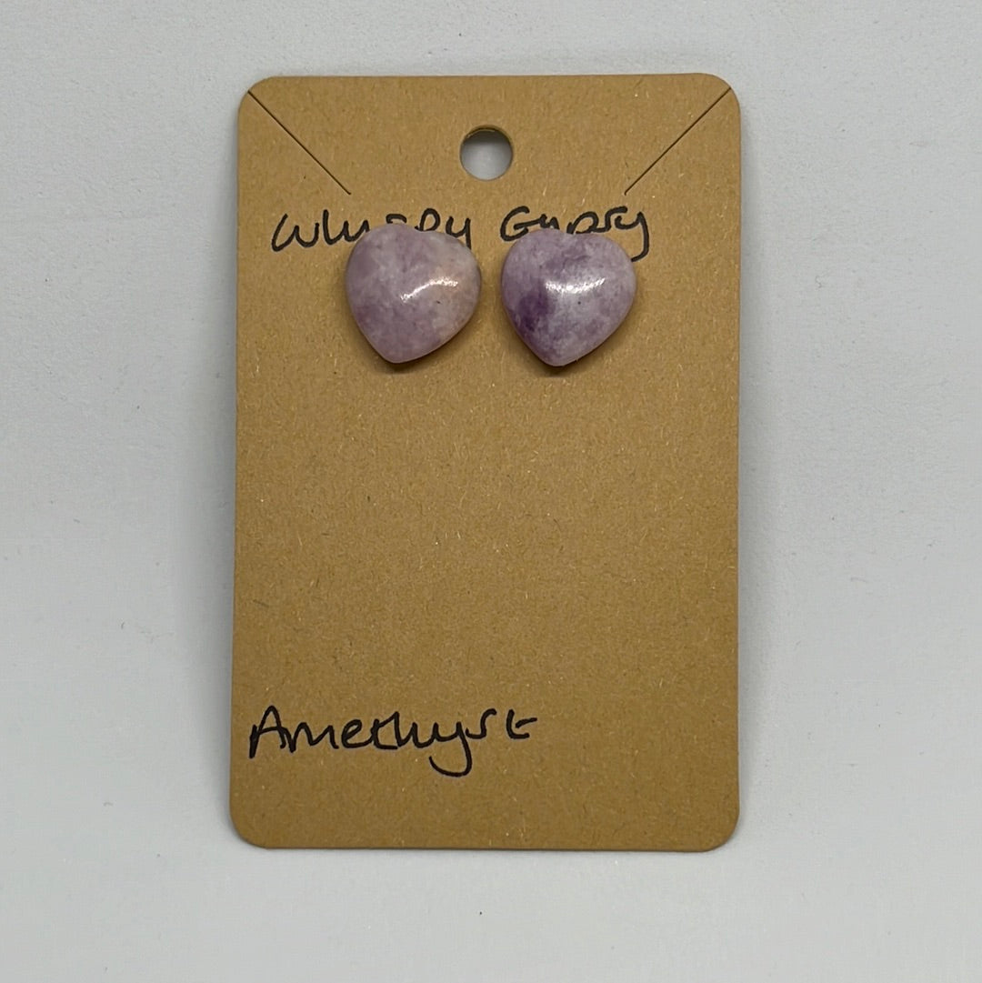 Crystal Heart Stud Earrings