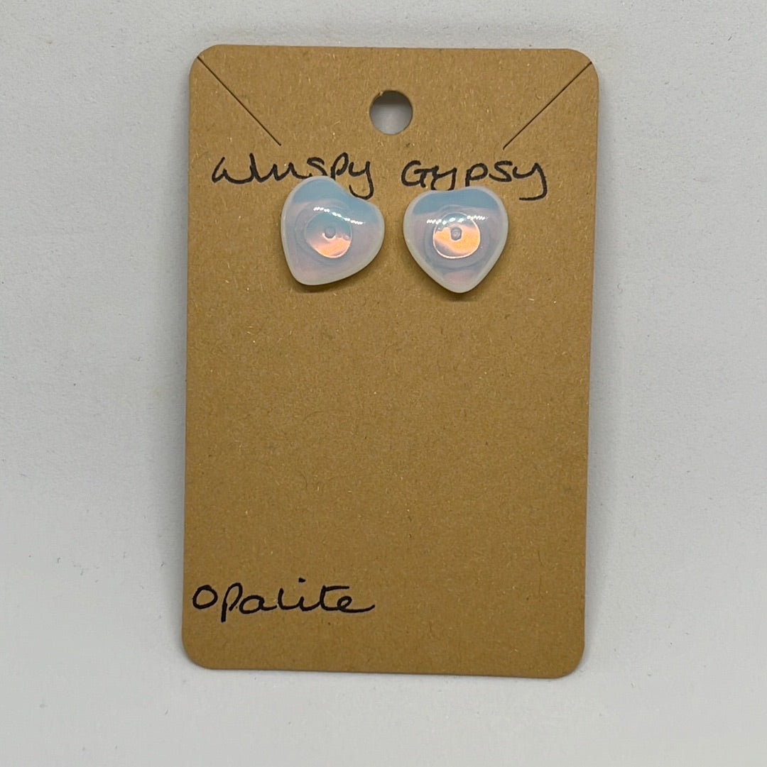 Crystal Heart Stud Earrings