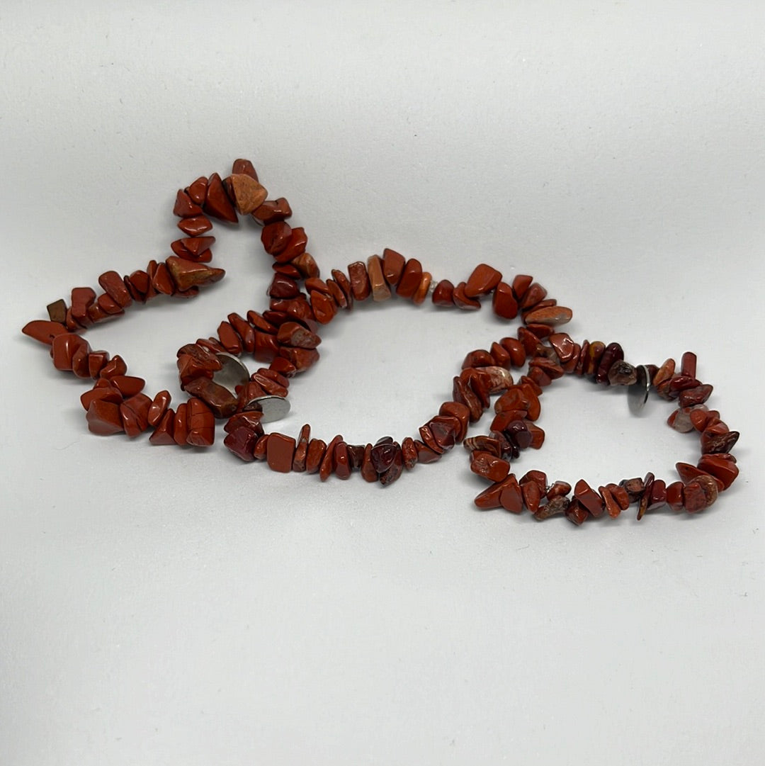 Red Jasper Chip Bracelet