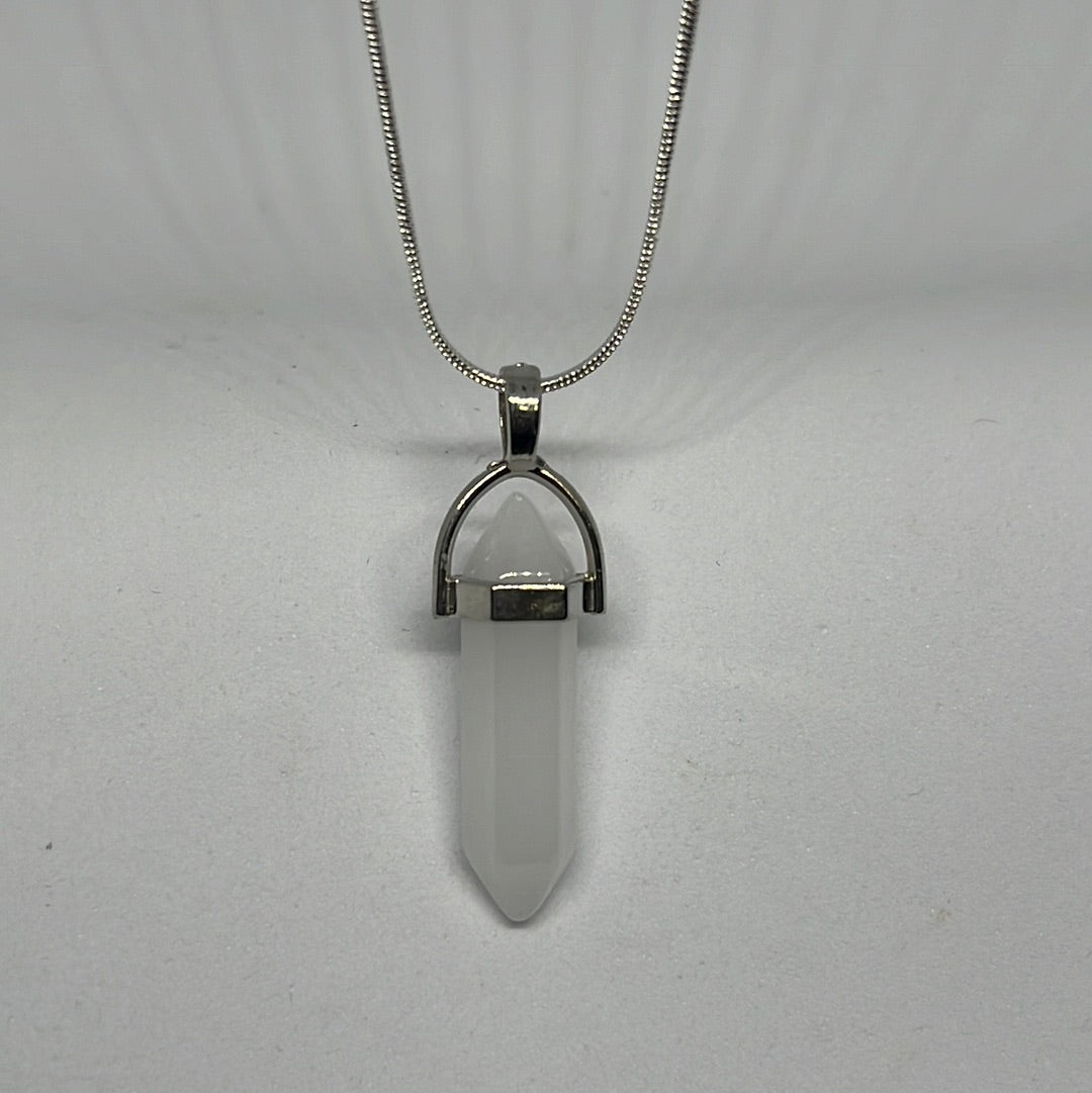 Silver Crystal Point Necklaces