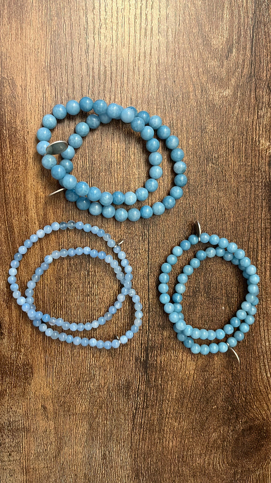 4mm Blue Chalcedony Bracelet