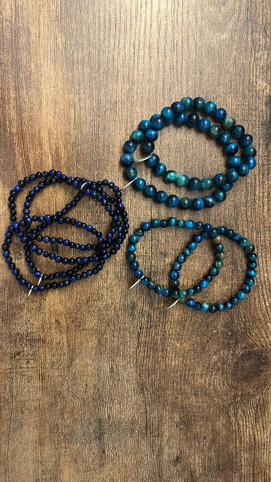 4mm Blue Tiger's Eye Bracelet