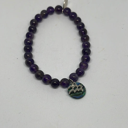 Zodiac Bracelet with Abalone Charm