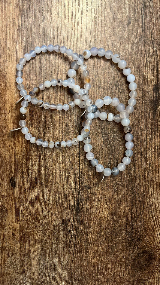 6mm Flower Agate Bracelets