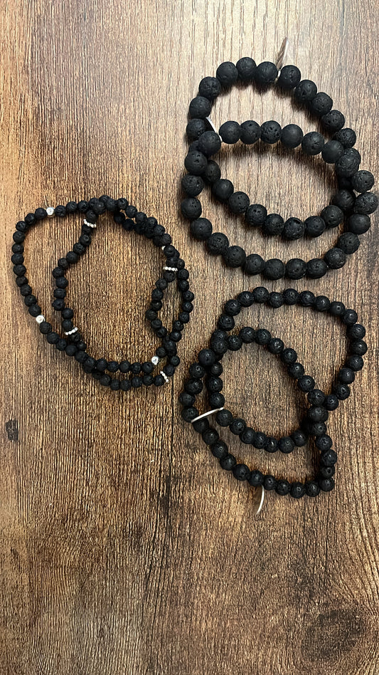 4mm Lava Stone Bracelets