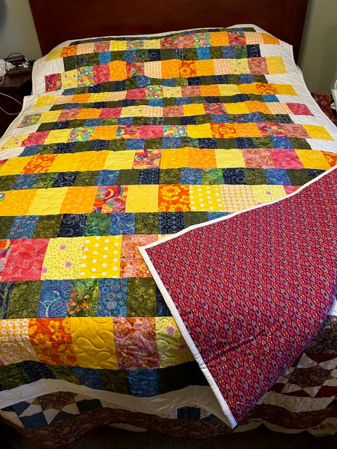 Light & Dark Striped Quilt