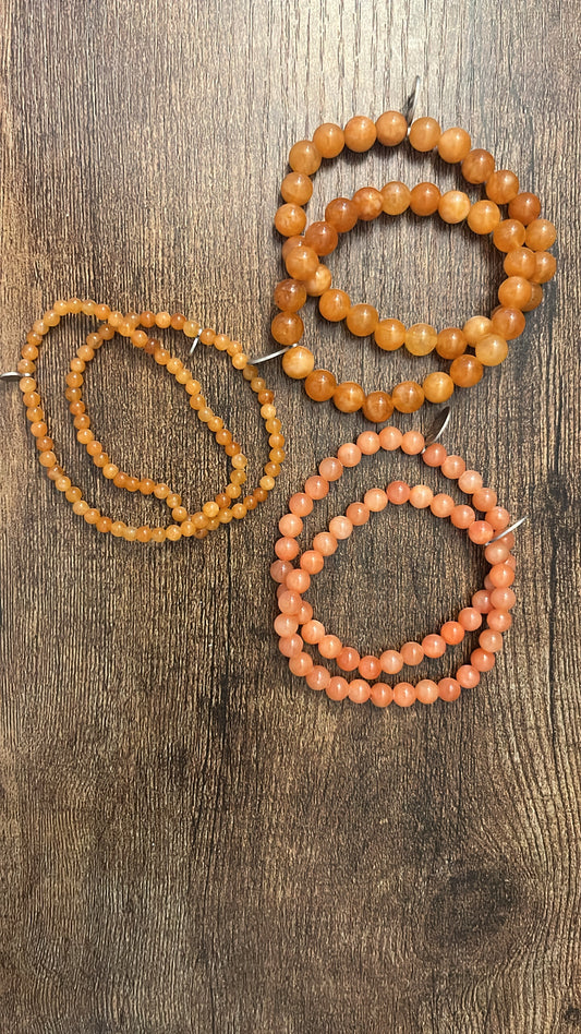 4mm Orange Calcite Bracelets