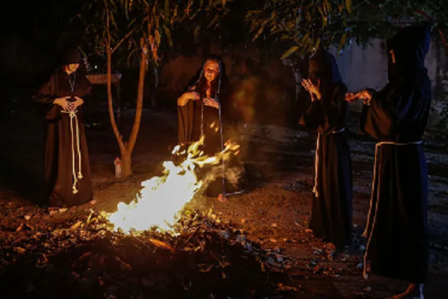 Pagans around a fire