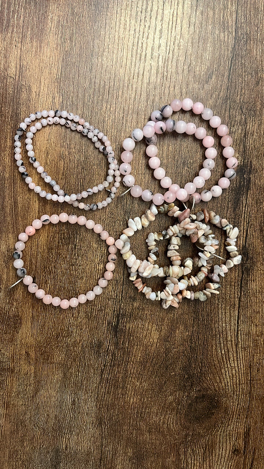 4mm Pink Opal Bracelets