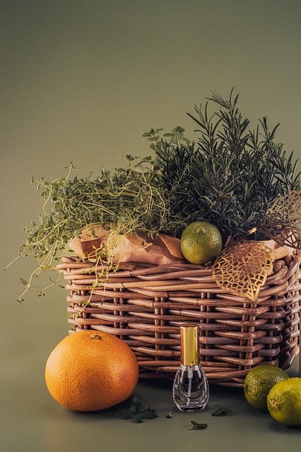 basket full of aromatherapy herbs