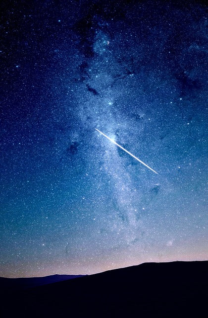 shooting star in the sky