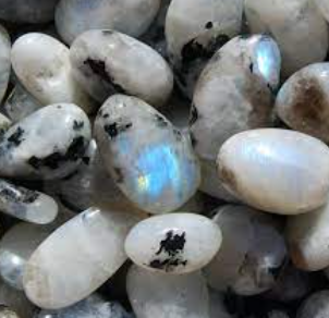 polished rainbow moonstone crystals