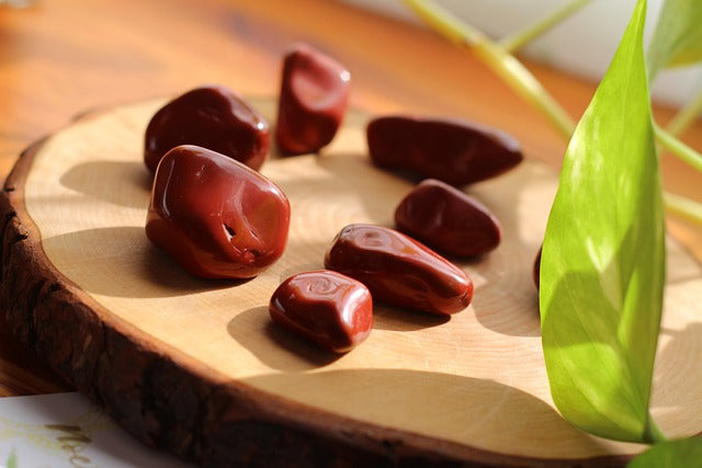 polished red jasper crystals