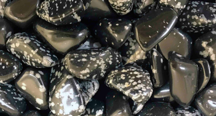 polished snowflake obsidian crystals